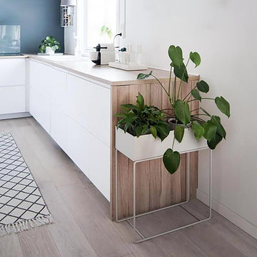 Scandinavian Freestanding Metal Lipped Plant Stand
